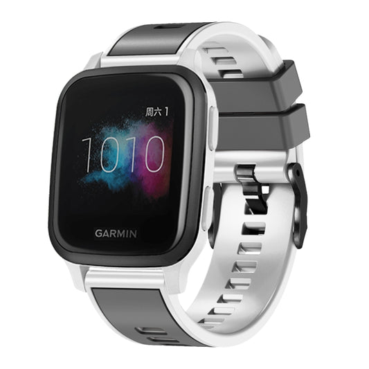 For Samsung Galaxy Watch 5 Pro 45mm Plain Weave Two-color Silicone Watch Band(Grey White) - Watch Bands by buy2fix | Online Shopping UK | buy2fix