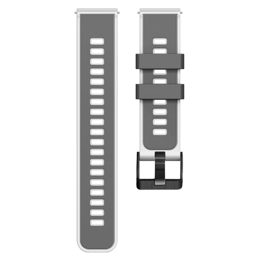 For Samsung Galaxy Watch 5 Pro 45mm Plain Weave Two-color Silicone Watch Band(Grey White) - Watch Bands by buy2fix | Online Shopping UK | buy2fix