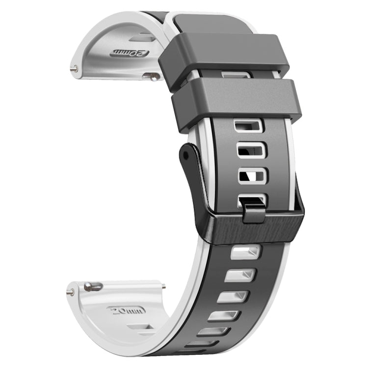 For Samsung Galaxy Watch 5 Pro 45mm Plain Weave Two-color Silicone Watch Band(Grey White) - Watch Bands by buy2fix | Online Shopping UK | buy2fix