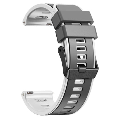 For Samsung Galaxy Watch 5 Pro 45mm Plain Weave Two-color Silicone Watch Band(Grey White) - Watch Bands by buy2fix | Online Shopping UK | buy2fix