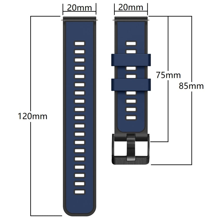 For Samsung Galaxy Watch 5 Pro 45mm Plain Weave Two-color Silicone Watch Band(Black Grey) - Watch Bands by buy2fix | Online Shopping UK | buy2fix