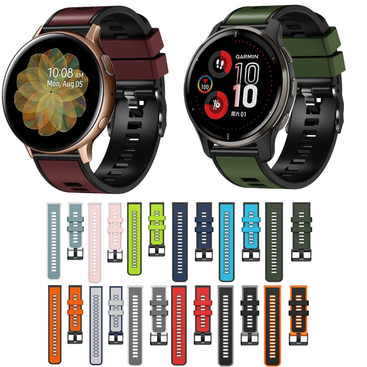 For Samsung Galaxy Watch 5 Pro 45mm Plain Weave Two-color Silicone Watch Band(Grey White) - Watch Bands by buy2fix | Online Shopping UK | buy2fix