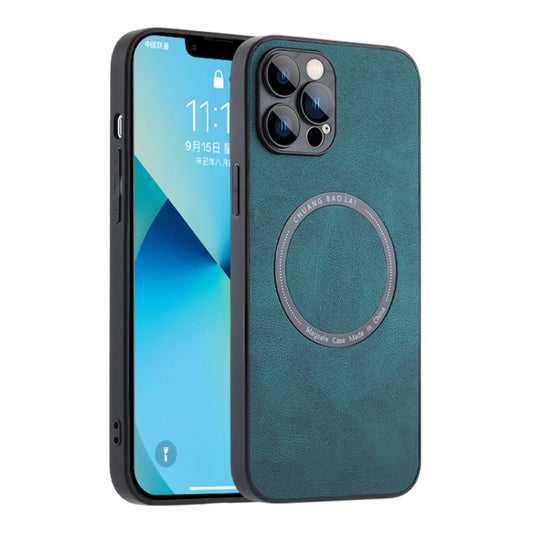 For iPhone 11 Pro Leather Texture Magsafe Phone Case(Green) - iPhone 11 Pro Max Cases by buy2fix | Online Shopping UK | buy2fix