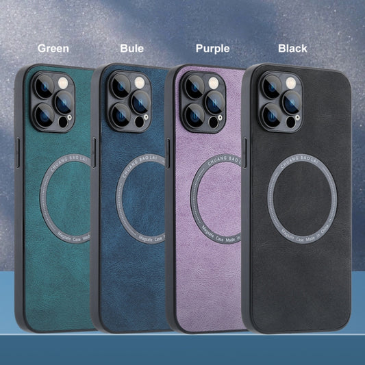 For iPhone 11 Pro Leather Texture Magsafe Phone Case(Green) - iPhone 11 Pro Max Cases by buy2fix | Online Shopping UK | buy2fix