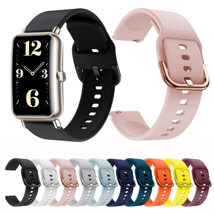 For Huawei Band 6 Color Buckle Silicone Watch Band(Pink) by buy2fix