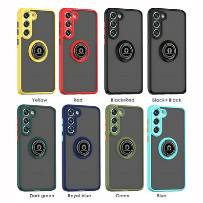 For Samsung Galaxy S23 5G Q Shadow I Ring Kickstand PC and TPU Hybrid Phone Case(Dark Green) - Galaxy S23 5G Cases by buy2fix | Online Shopping UK | buy2fix