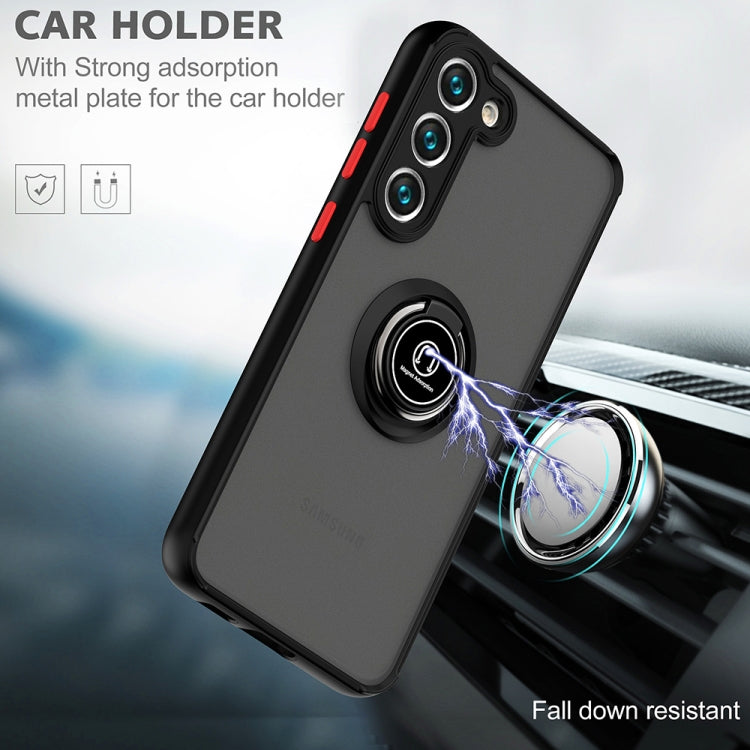For Samsung Galaxy S23 5G Q Shadow I Ring Kickstand PC and TPU Hybrid Phone Case(Dark Green) - Galaxy S23 5G Cases by buy2fix | Online Shopping UK | buy2fix