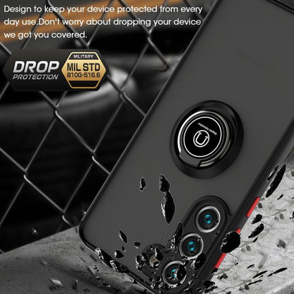 For Samsung Galaxy S23 5G Q Shadow I Ring Kickstand PC and TPU Hybrid Phone Case(Dark Green) - Galaxy S23 5G Cases by buy2fix | Online Shopping UK | buy2fix