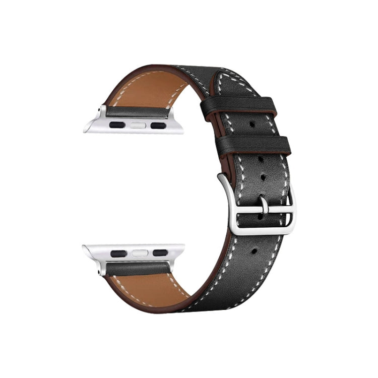 For Apple Watch Series 8 41mm imak PG1 Series Leather Watch Band(Black) by buy2fix