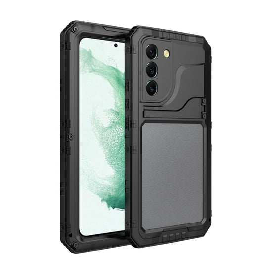 For Samsung Galaxy S22+ 5G Metal + Silicone Phone Case with Screen Protector(Black)