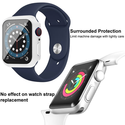For Apple Watch SE 2023 44 mm / SE 2022 44mm imak PC Frame Case with Tempered Glass Film(White) - Watch Cases by imak | Online Shopping UK | buy2fix