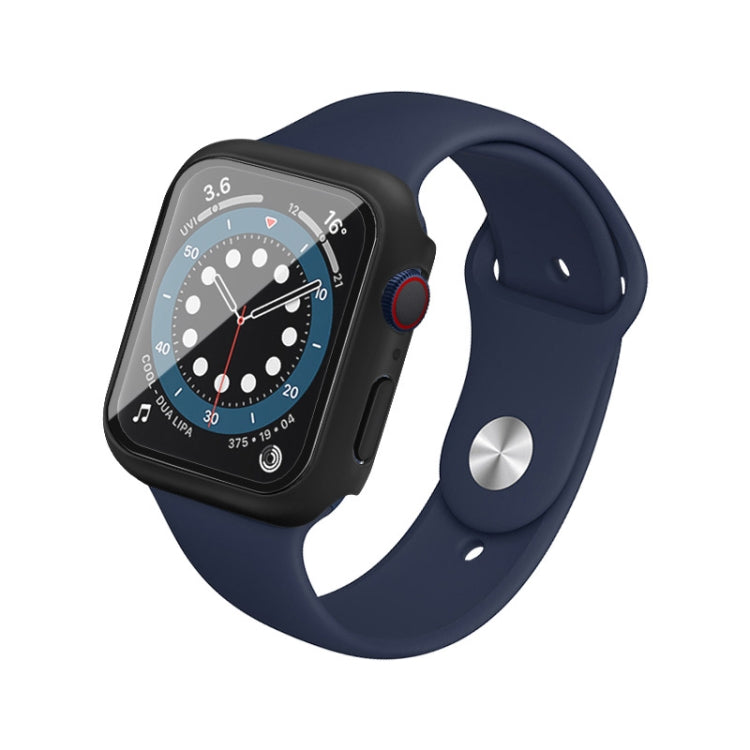 For Apple Watch Series 9 / 8 41mm imak PC Frame Case with Tempered Glass Film(Black) - Watch Cases by imak | Online Shopping UK | buy2fix