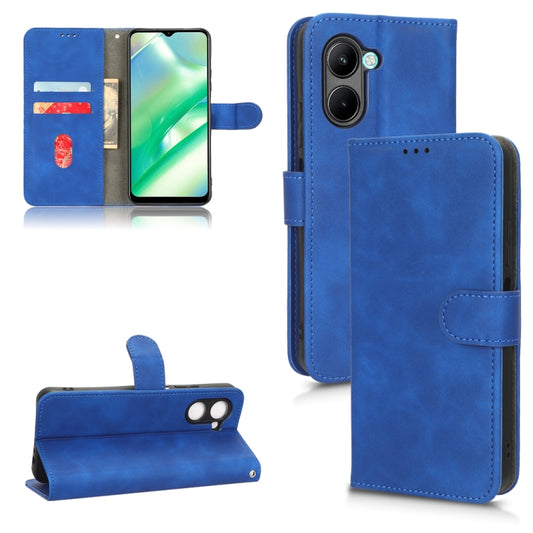 For Realme C33 Skin Feel Magnetic Flip Leather Phone Case(Blue) - Realme Cases by buy2fix | Online Shopping UK | buy2fix