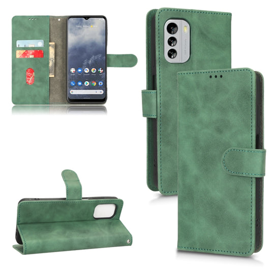 For Nokia G60 Skin Feel Magnetic Flip Leather Phone Case(Green) - Nokia Cases by buy2fix | Online Shopping UK | buy2fix