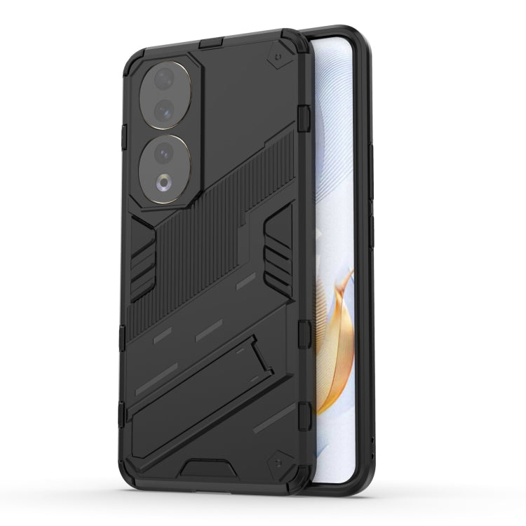 For Honor 90 Punk Armor PC + TPU Phone Case with Holder(Black) - Honor Cases by buy2fix | Online Shopping UK | buy2fix