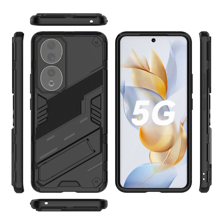For Honor 90 Punk Armor PC + TPU Phone Case with Holder(Black) - Honor Cases by buy2fix | Online Shopping UK | buy2fix