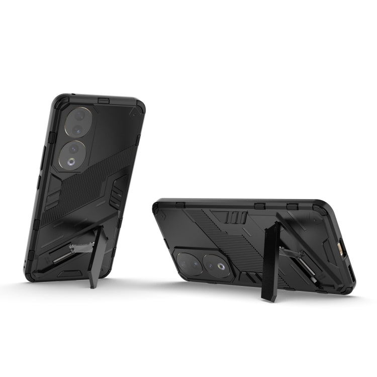 For Honor 90 Punk Armor PC + TPU Phone Case with Holder(Black) - Honor Cases by buy2fix | Online Shopping UK | buy2fix