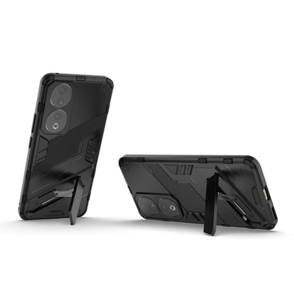 For Honor 90 Punk Armor PC + TPU Phone Case with Holder(Black) - Honor Cases by buy2fix | Online Shopping UK | buy2fix