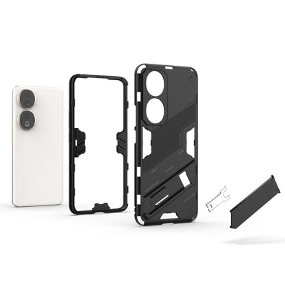 For Honor 90 Punk Armor PC + TPU Phone Case with Holder(Black) - Honor Cases by buy2fix | Online Shopping UK | buy2fix