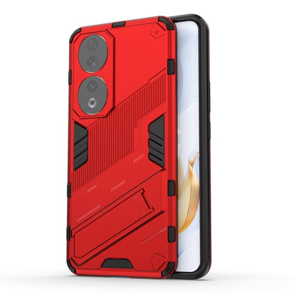 For Honor 90 Punk Armor PC + TPU Phone Case with Holder(Red) by buy2fix