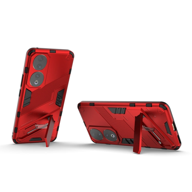 For Honor 90 Punk Armor PC + TPU Phone Case with Holder(Red) by buy2fix