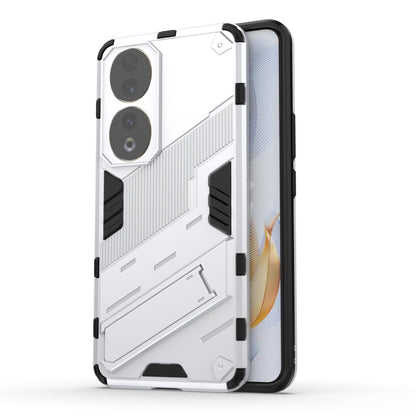 For Honor 90 Punk Armor PC + TPU Phone Case with Holder(White) by buy2fix