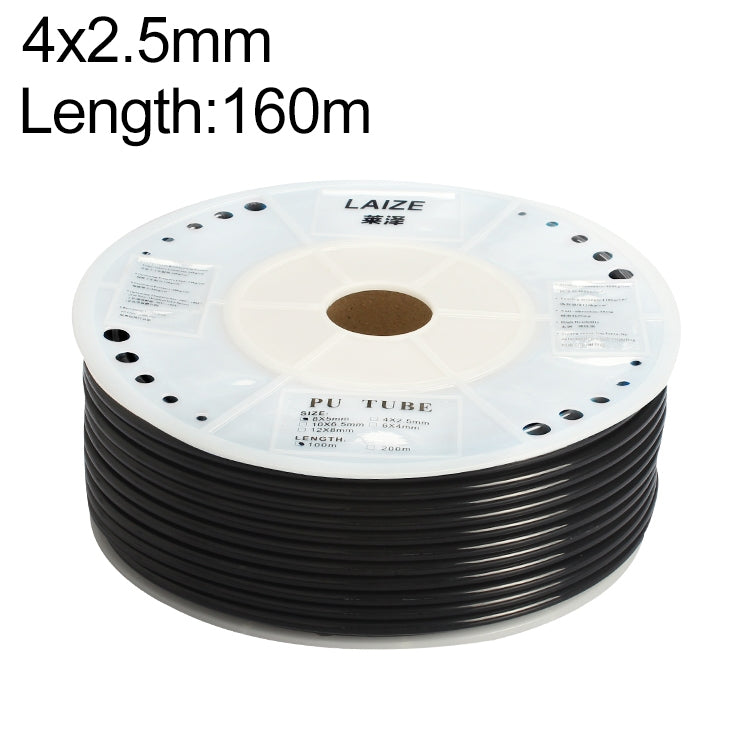LAIZE Pneumatic Compressor Air Flexible PU Tube, Specification:4x2.5mm, 160m(Black) - PU Air Pipe by LAIZE | Online Shopping UK | buy2fix