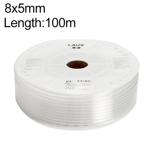 LAIZE Pneumatic Compressor Air Flexible PU Tube, Specification:8x5mm, 100m(Transparent) - PU Air Pipe by LAIZE | Online Shopping UK | buy2fix