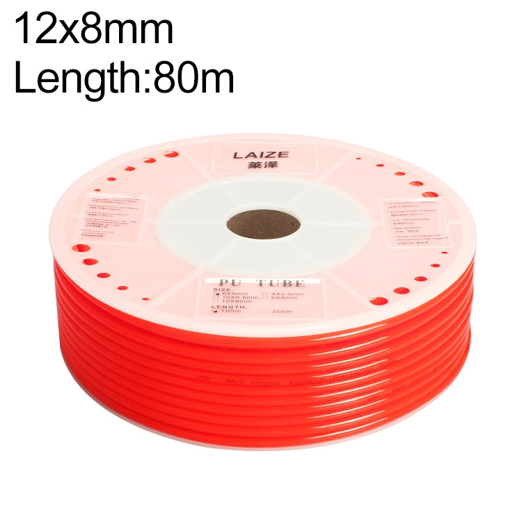 LAIZE Pneumatic Compressor Air Flexible PU Tube, Specification:12x8mm, 80m(Red) - PU Air Pipe by LAIZE | Online Shopping UK | buy2fix