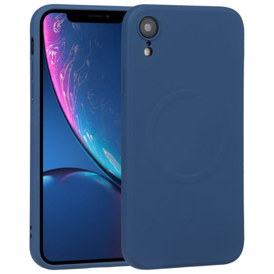 For iPhone XR Liquid Silicone Full Coverage Shockproof Magsafe Phone Case(Dark Blue) - More iPhone Cases by buy2fix | Online Shopping UK | buy2fix