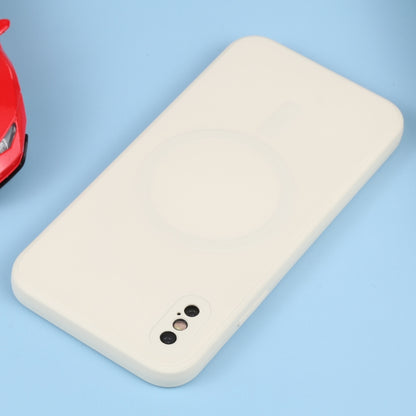 For iPhone XS Max Liquid Silicone Full Coverage Shockproof Magsafe Phone Case(White) - More iPhone Cases by buy2fix | Online Shopping UK | buy2fix