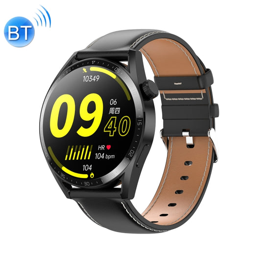 Ochstin 5HK3 Plus 1.36 inch Round Screen Bluetooth Smart Watch, Strap:Leather(Black) - Smart Watches by OCHSTIN | Online Shopping UK | buy2fix