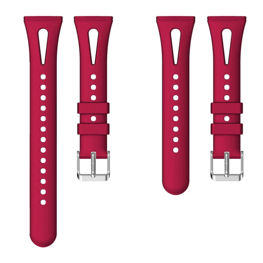 For Fitbit Versa 3 / 4 Water-drop Slim Silicone Watch Band, Size:L(Rose Red) - Watch Bands by buy2fix | Online Shopping UK | buy2fix