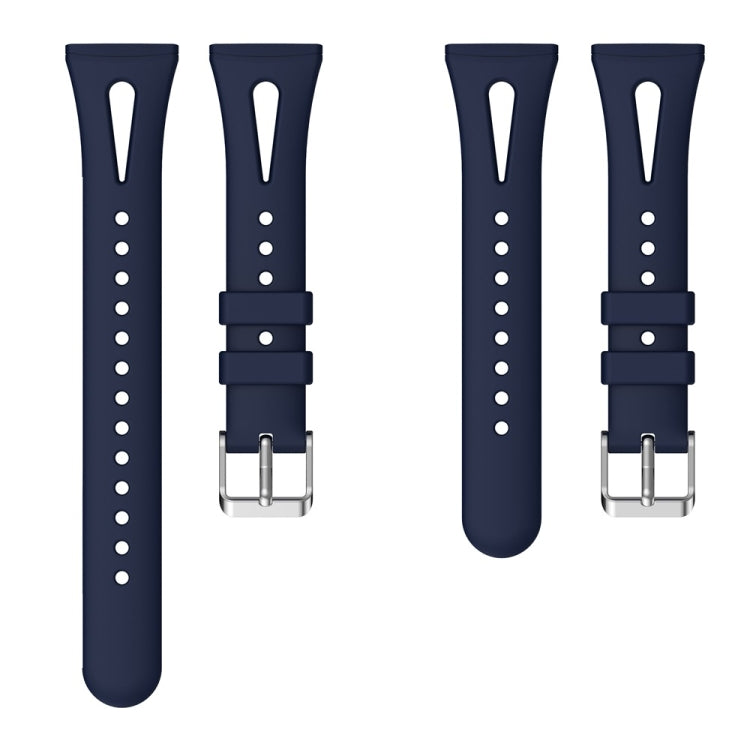 For Fitbit Versa 3 / 4 Water-drop Slim Silicone Watch Band, Size:L(Midnight) - Watch Bands by buy2fix | Online Shopping UK | buy2fix