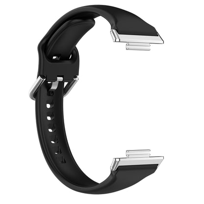 For Huawei Watch Fit 2 Small Waist Silicone Watch Band, Size:S(Black) by buy2fix
