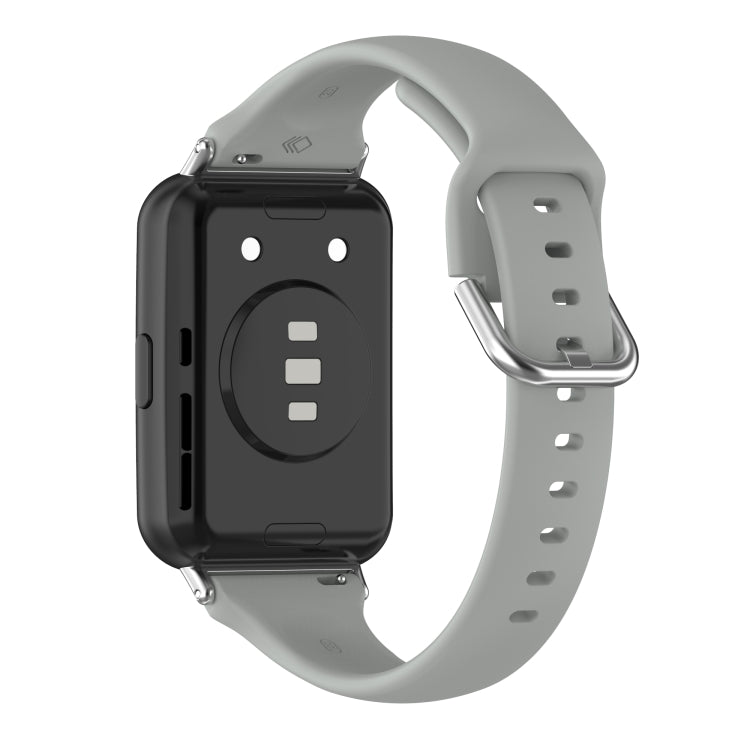 For Huawei Watch Fit 2 Small Waist Silicone Watch Band, Size:S(Grey) by buy2fix