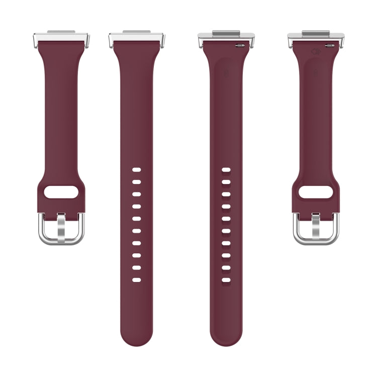 For Huawei Watch Fit 2 Small Waist Silicone Watch Band, Size:S(Wine Red) by buy2fix