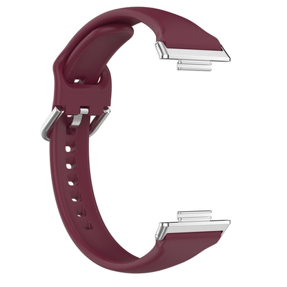 For Huawei Watch Fit 2 Small Waist Silicone Watch Band, Size:S(Wine Red) by buy2fix