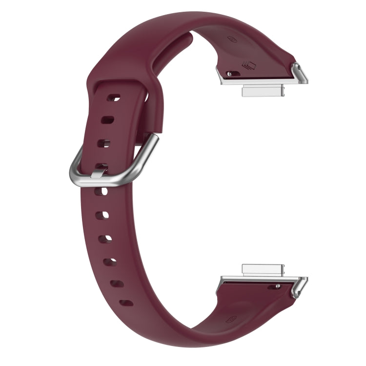 For Huawei Watch Fit 2 Small Waist Silicone Watch Band, Size:S(Wine Red) by buy2fix