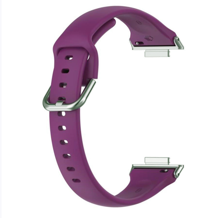 For Huawei Watch Fit 2 Small Waist Silicone Watch Band, Size:L(Dark Purple) by buy2fix