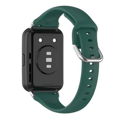 For Huawei Watch Fit 2 Small Waist Silicone Watch Band, Size:L(Green) by buy2fix