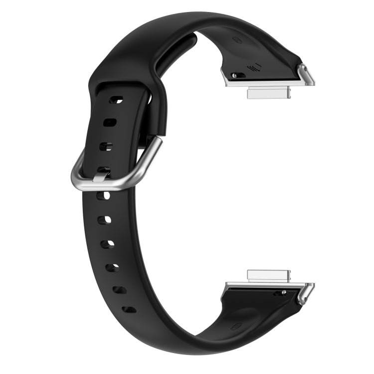 For Huawei Watch Fit 2 Small Waist Silicone Watch Band, Size:L(Black) by buy2fix