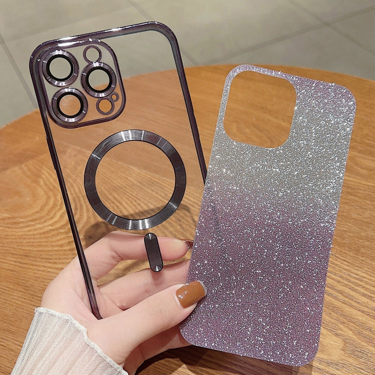 For iPhone 11 Electroplating Magsafe Gradient Glitter Powder Phone Case(Gold) - iPhone 11 Cases by buy2fix | Online Shopping UK | buy2fix
