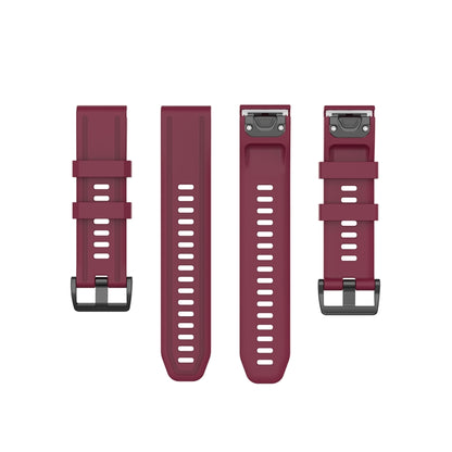 For Garmin Fenix 6S 20mm Quick Release Official Texture Wrist Strap Watchband with Plastic Button(Wine Red) - Watch Bands by buy2fix | Online Shopping UK | buy2fix