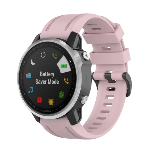 For Garmin Fenix 6S 20mm Quick Release Official Texture Wrist Strap Watchband with Plastic Button(Rose Pink) - Watch Bands by buy2fix | Online Shopping UK | buy2fix