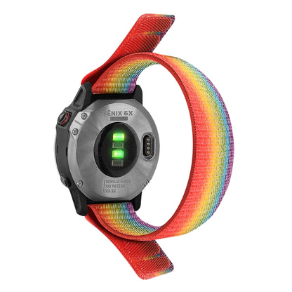 For Garmin Fenix 7 Hook And Loop Fastener Nylon Watch Band(Colorful) - Watch Bands by buy2fix | Online Shopping UK | buy2fix