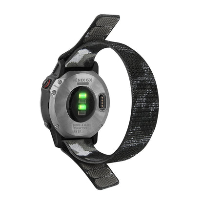 For Garmin Fenix 7 Hook And Loop Fastener Nylon Watch Band(Grey Camouflage) - Watch Bands by buy2fix | Online Shopping UK | buy2fix
