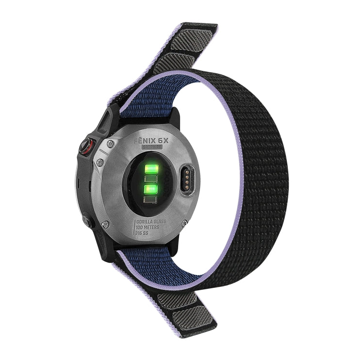 For Garmin Fenix 7 Hook And Loop Fastener Nylon Watch Band(Midnight Blue) - Watch Bands by buy2fix | Online Shopping UK | buy2fix