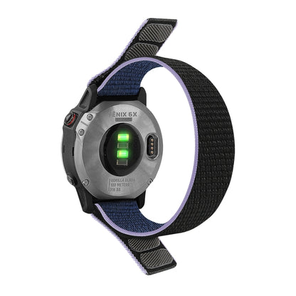 For Garmin Fenix 7 Hook And Loop Fastener Nylon Watch Band(Midnight Blue) - Watch Bands by buy2fix | Online Shopping UK | buy2fix