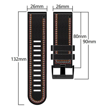 For Garmin Fenix 7X Tricolor Stitching Silicone Leather Watch Band(Brown) - Watch Bands by buy2fix | Online Shopping UK | buy2fix